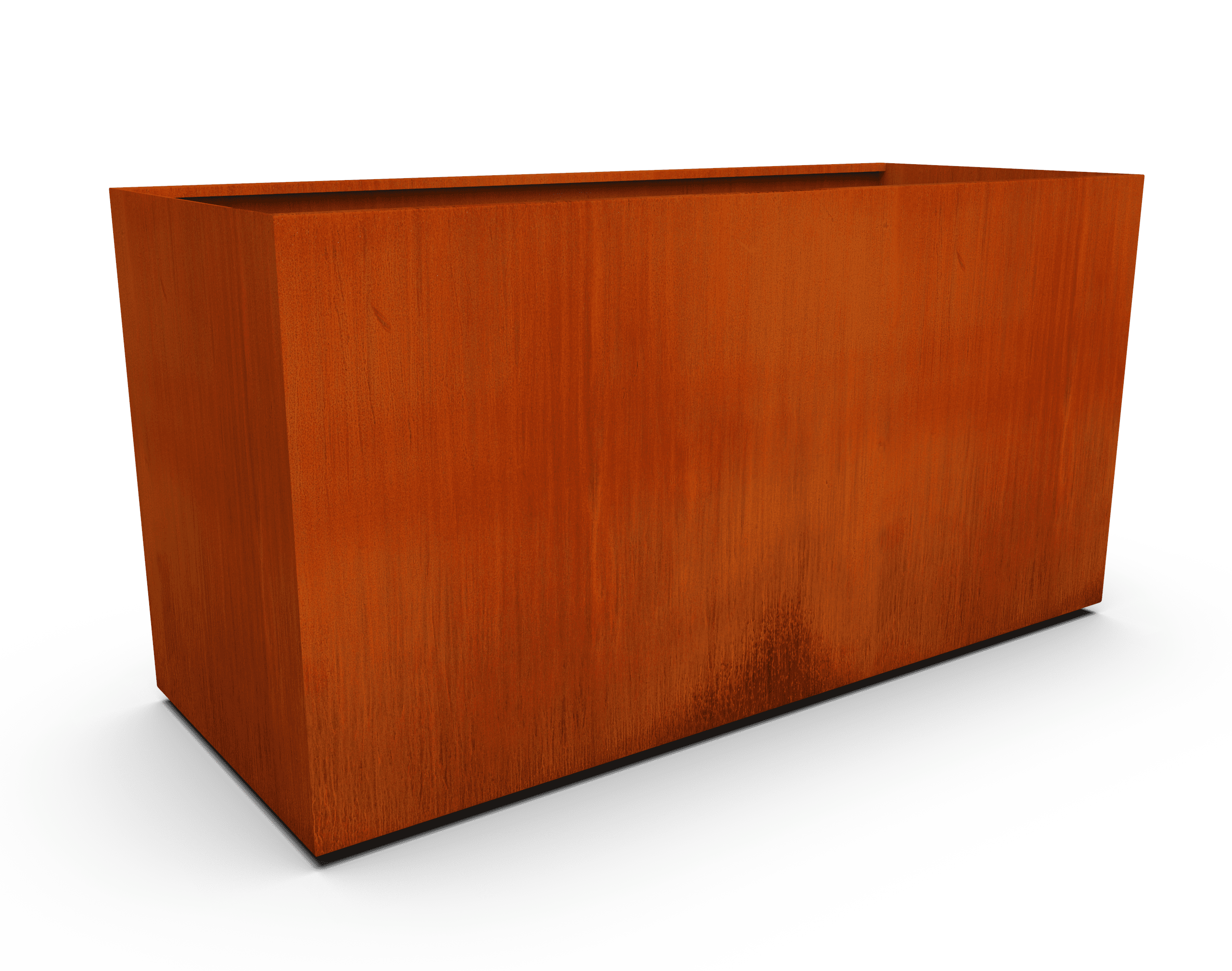 corten steel rectangular planter